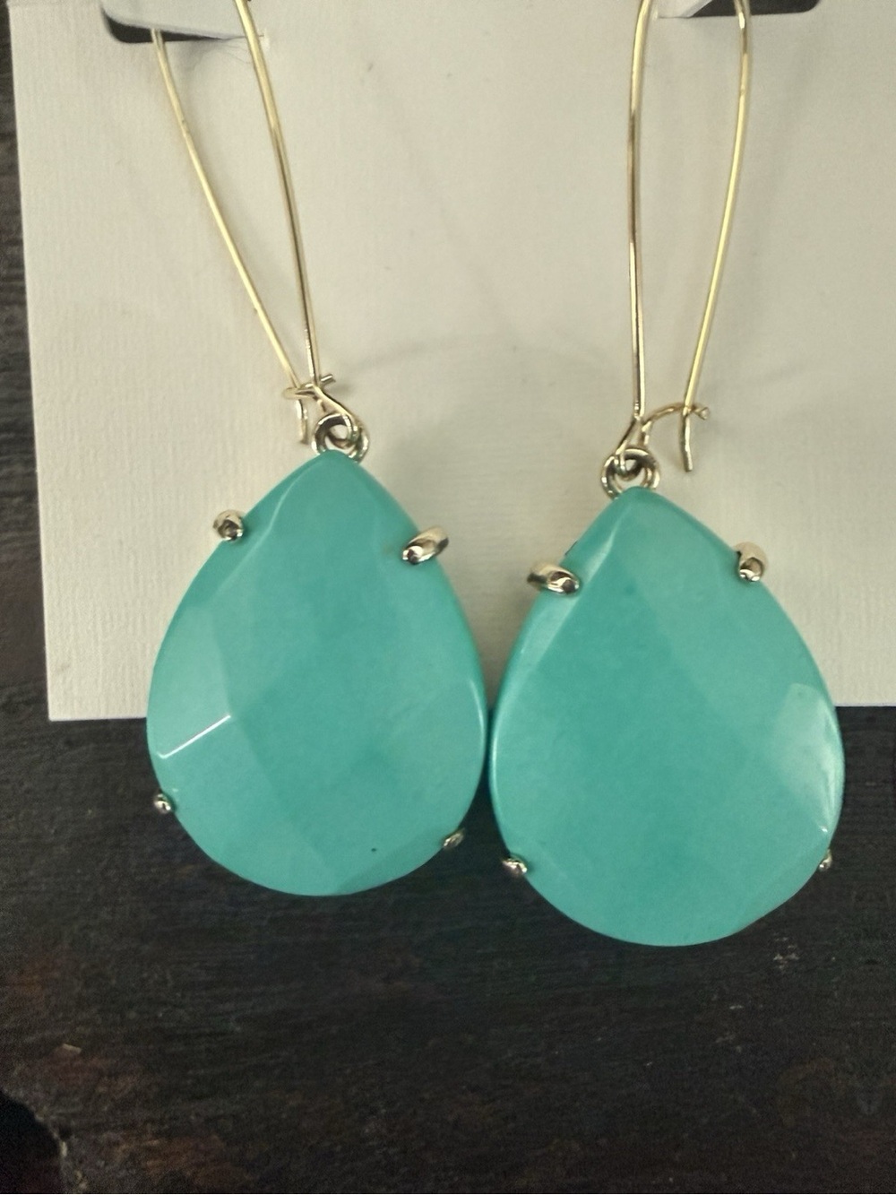Kendra Scott Allison Teal BlueTurquoise Teardrop Dangle Earrings